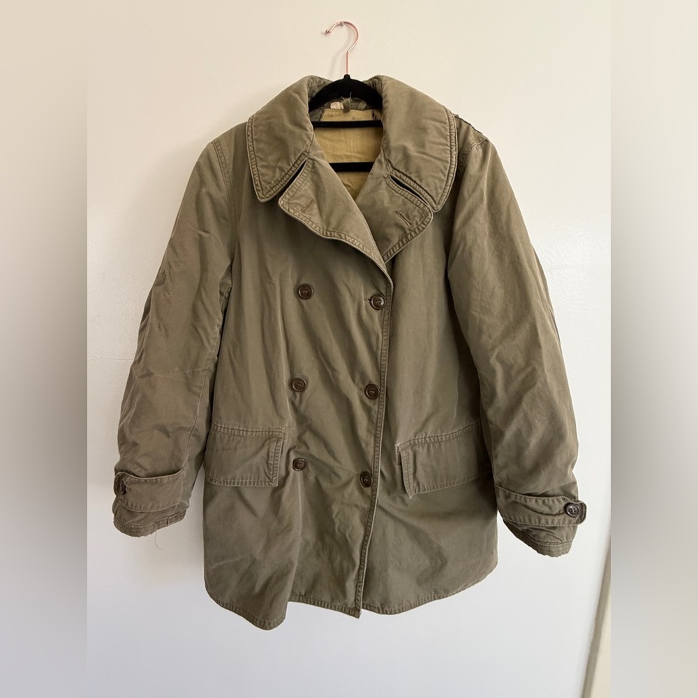 VTG Men's Olive Utility Jacket - Unbranded